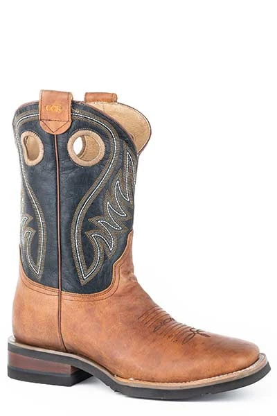 'Roper' Men's 11" Conceal Carry Western Square Toe - Tan / Blue 3 'Roper' Men's 11" Conceal Carry Western Square Toe - Tan / Blue