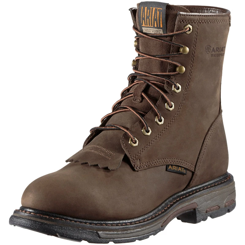 'Ariat' Men's 8" WorkHog WP Soft Toe - Oily Distressed Brown 4 'Ariat' Men's 8" WorkHog WP Soft Toe - Oily Distressed Brown - Image 2