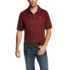 'Ariat' Men's Heat Series Tek Polo - Maroon -Outdoor Clothing Store 10022856 front 1024x1024@2x