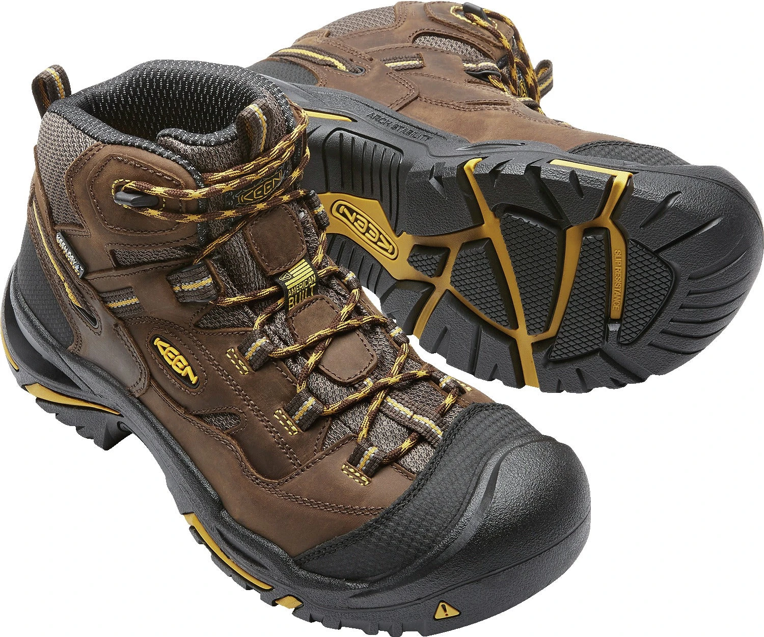 'Keen Utility' Men's Braddock Mid EH WP Soft Toe - Cascade Brown / Yellow / Black 7 'Keen Utility' Men's Braddock Mid EH WP Soft Toe - Cascade Brown / Yellow / Black - Image 5