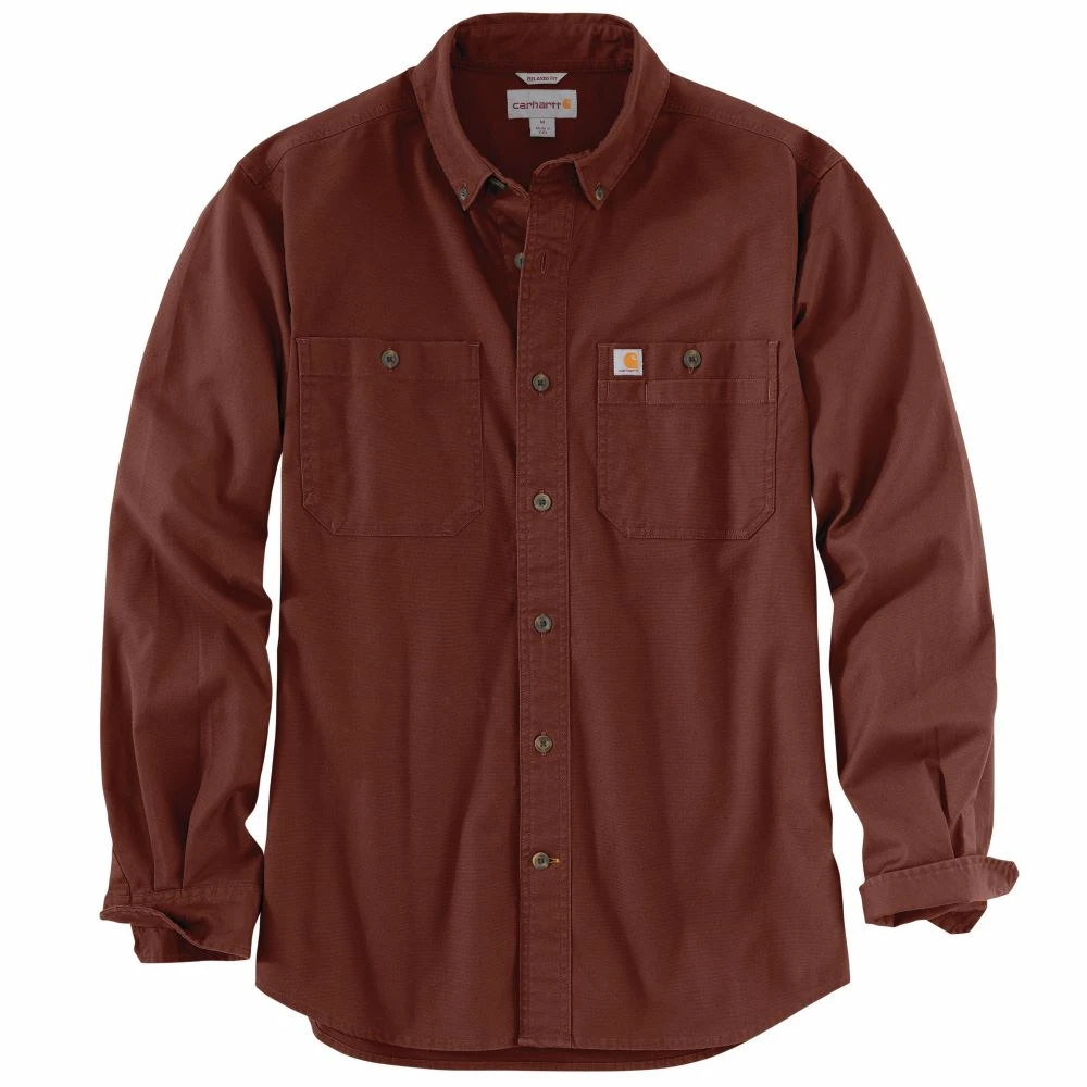 'Carhartt' Men's Rugged Flex® Rigby Work Shirt - Mineral Red 3 'Carhartt' Men's Rugged Flex® Rigby Work Shirt - Mineral Red