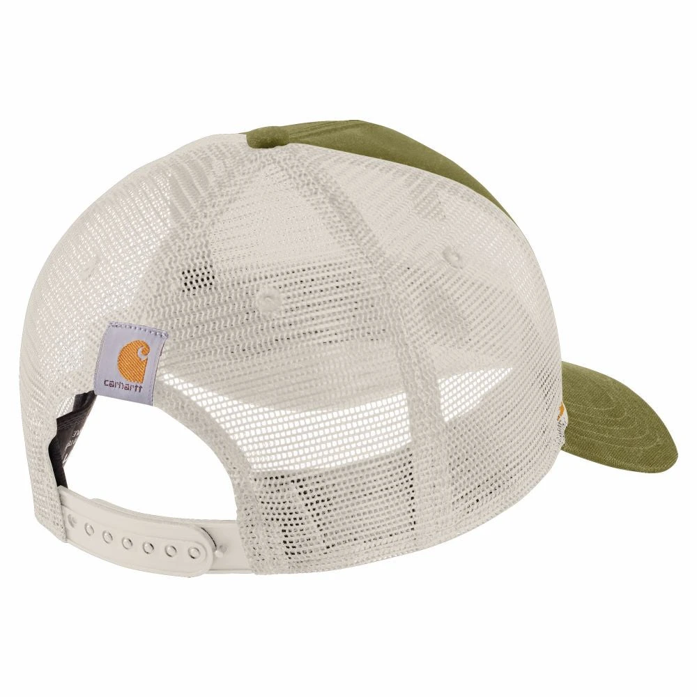 'Carhartt' Men's Canvas Mesh-Back Workwear Patch Cap - True Olive 4 'Carhartt' Men's Canvas Mesh-Back Workwear Patch Cap - True Olive - Image 2