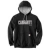 'Carhartt' Men's Midweight Felt Logo Hoodie - Black