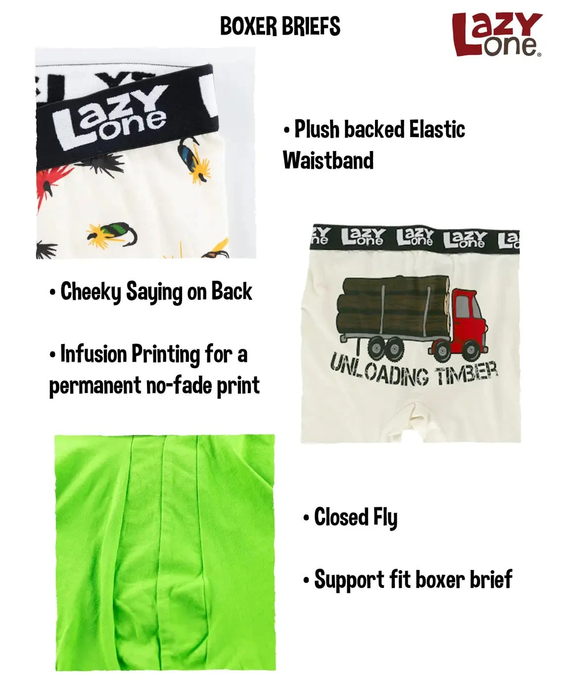 'Lazy One' Men's Unloading Timber Boxer Brief - Tan 4 'Lazy One' Men's Unloading Timber Boxer Brief - Tan - Image 2