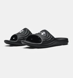 'Under Armour' Men's Locker IV Slide Sandal - Black / Black / White 10 'Under Armour' Men's Locker IV Slide Sandal - Black / Black / White -Outdoor Clothing Store 3023758 001 PAIR 1024x1024@2x