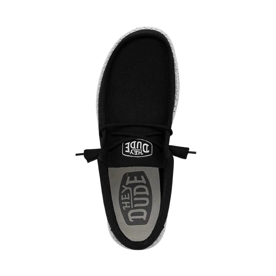 'Hey Dude' Men's Wally Slub Canvas - Black 8 'Hey Dude' Men's Wally Slub Canvas - Black - Image 6