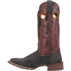 'Laredo' Men's Isaac Western Square Toe - Black / Distressed Maroon -Outdoor Clothing Store 7965 3 1024x1024@2x