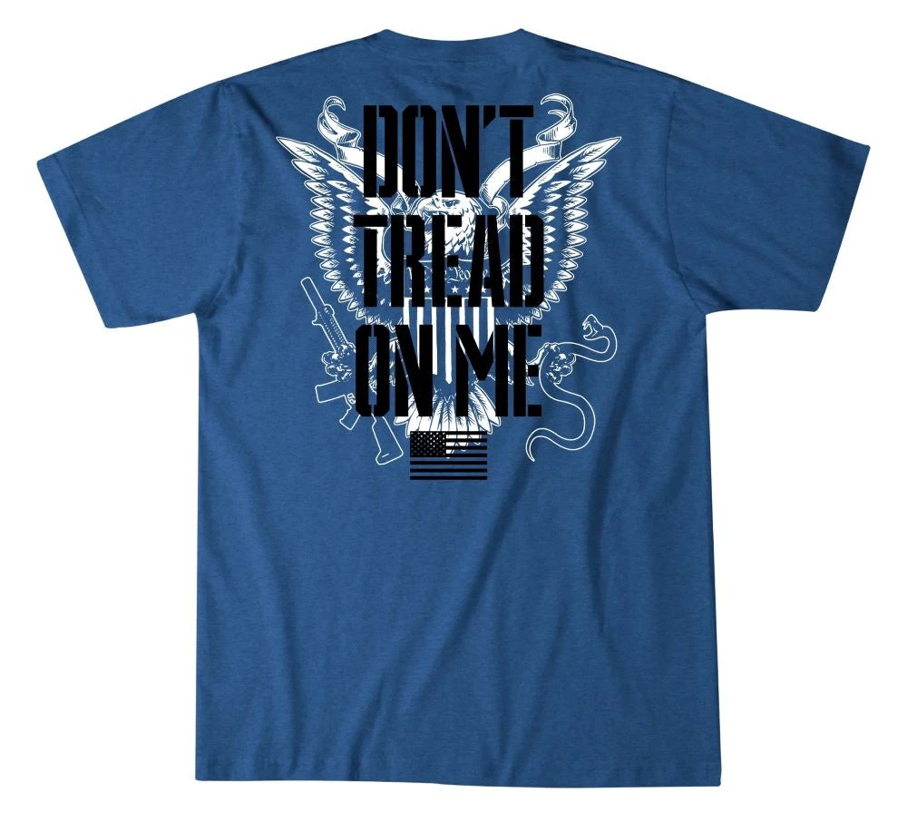 'Howitzer' Men's Tread Eagle Short Sleeve Tee - Blue Heather 4 'Howitzer' Men's Tread Eagle Short Sleeve Tee - Blue Heather - Image 2