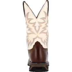 'Durango' Men's 11" WorkHorse™ Western Steel Toe - Chocoloate / Bone -Outdoor Clothing Store DDB0426 back 1024x1024@2x