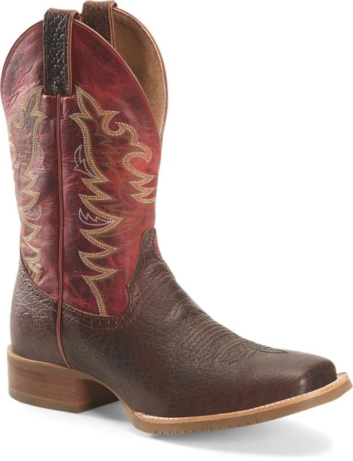 'Double H' Men's 12" Clifton Western Square Toe Roper - Buckskin / Red 6 'Double H' Men's 12" Clifton Western Square Toe Roper - Buckskin / Red - Image 4