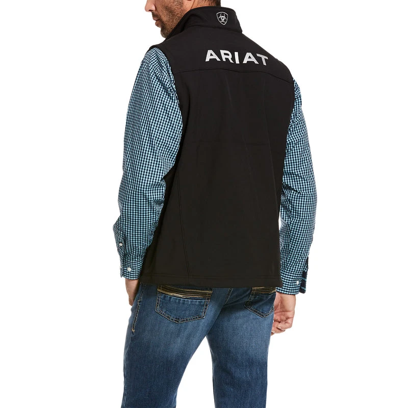 'Ariat' Men's Logo 2.0 Softshell Vest - Black 6 'Ariat' Men's Logo 2.0 Softshell Vest - Black - Image 4