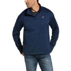 'Ariat' Men's Caldwell 1/4 Zip Pullover - Indigo Heather