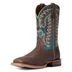 'Ariat' Men's Stinger Square Toe - Brown / Blue -Outdoor Clothing Store F21 MNS WEST 10038504 3 4 front 1024x1024@2x