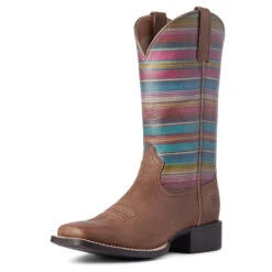 'Ariat' Women's Round Up Square Toe - Brown / Serape -Outdoor Clothing Store F21 WMS WEST 10038421 3 4 front 1024x1024@2x