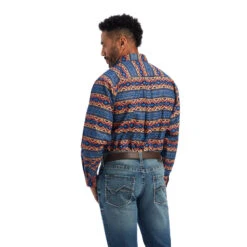 'Ariat' Men's Nikolai Stretch Button Down - Blue Chambray -Outdoor Clothing Store F22 MNS WEST 10041560 back 1024x1024@2x