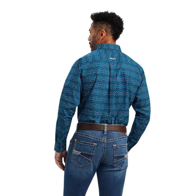 'Ariat' Men's Pro Series Braylen Classic Fit Button Down - Estate Blue 5 'Ariat' Men's Pro Series Braylen Classic Fit Button Down - Estate Blue - Image 3