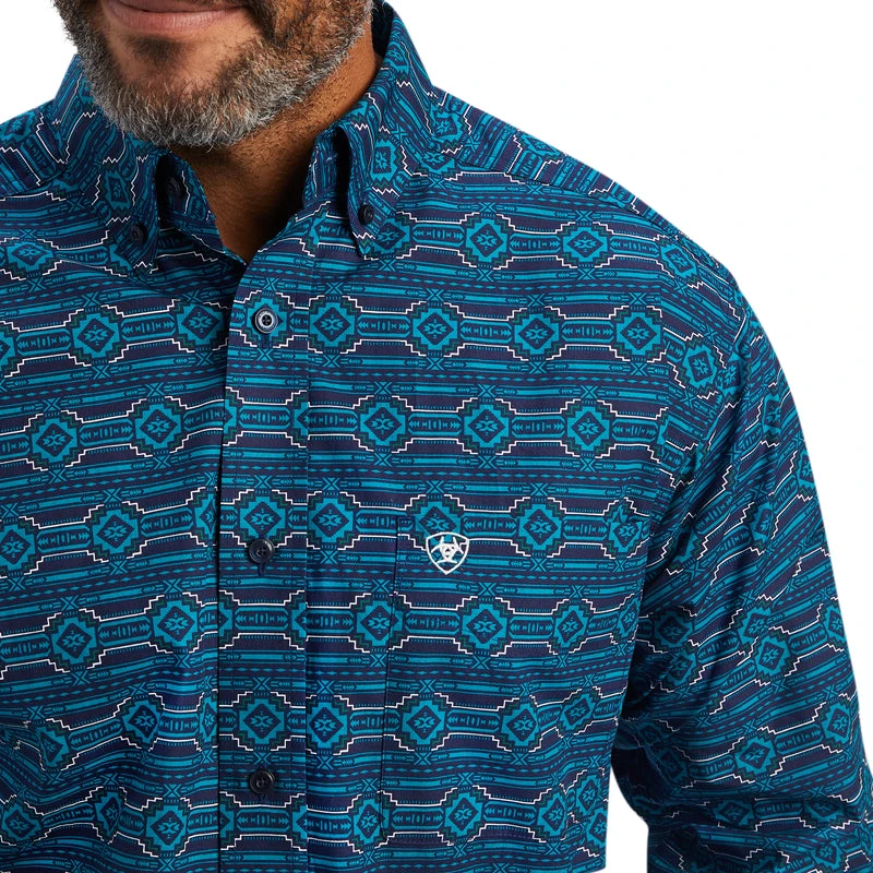 'Ariat' Men's Pro Series Braylen Classic Fit Button Down - Estate Blue 4 'Ariat' Men's Pro Series Braylen Classic Fit Button Down - Estate Blue - Image 2
