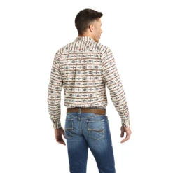 'Ariat' Men's Keon Stretch Fitted Button Down - Beige / Khaki 7 'Ariat' Men's Keon Stretch Fitted Button Down - Beige / Khaki -Outdoor Clothing Store F22 MNS WEST 10042327 back 1024x1024@2x