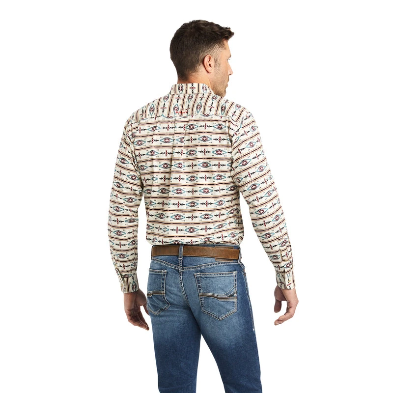 'Ariat' Men's Keon Stretch Fitted Button Down - Beige / Khaki 5 'Ariat' Men's Keon Stretch Fitted Button Down - Beige / Khaki - Image 3