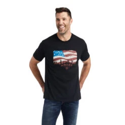 'Ariat' Men's Ariat Flagscape T-Shirt - Black
