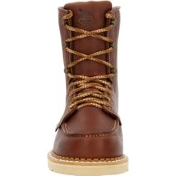 'Georgia Boot' Men's 8" Wedge Moc Toe EH Soft Toe - Brown 12 'Georgia Boot' Men's 8" Wedge Moc Toe EH Soft Toe - Brown -Outdoor Clothing Store GB00480 front 1024x1024@2x
