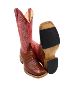 'Anderson Bean' Men's 13" HorsePower Top Hand Western Square Toe - Brandy Caiman Belly / Red Sinsation -Outdoor Clothing Store HP80036 1024x1024@2x