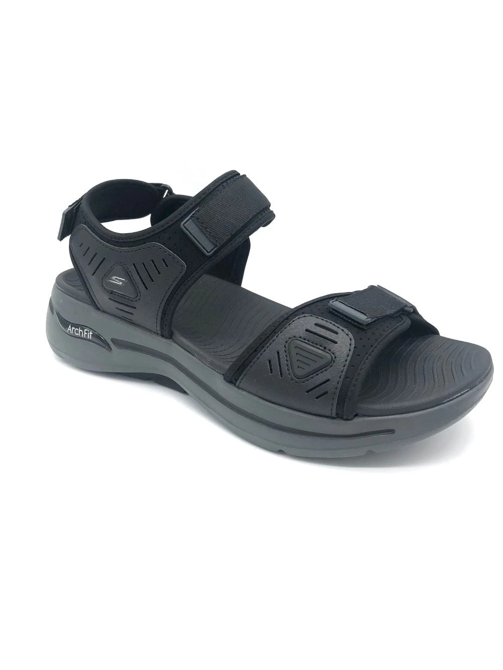 'Skechers' Men's GOwalk Arch Fit Sandal - Black / Charcoal 8 'Skechers' Men's GOwalk Arch Fit Sandal - Black / Charcoal - Image 6