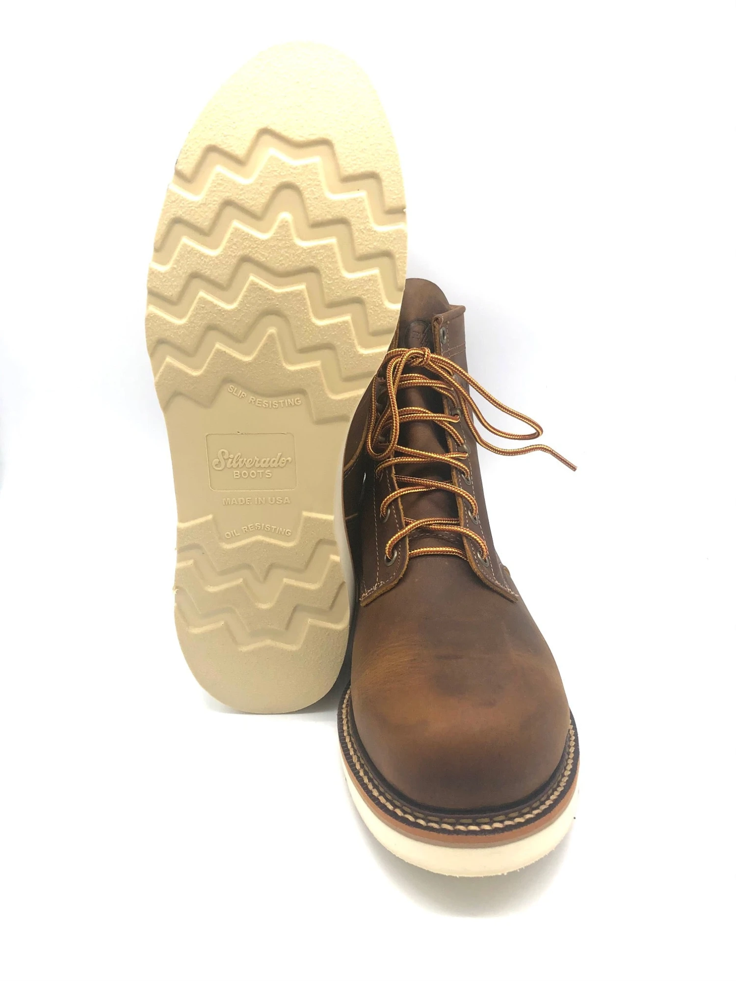 'Silverado' Men's 6" Lumberjack Wedge Sole EH SR Steel Toe - Tan / Brown 4 'Silverado' Men's 6" Lumberjack Wedge Sole EH SR Steel Toe - Tan / Brown - Image 2