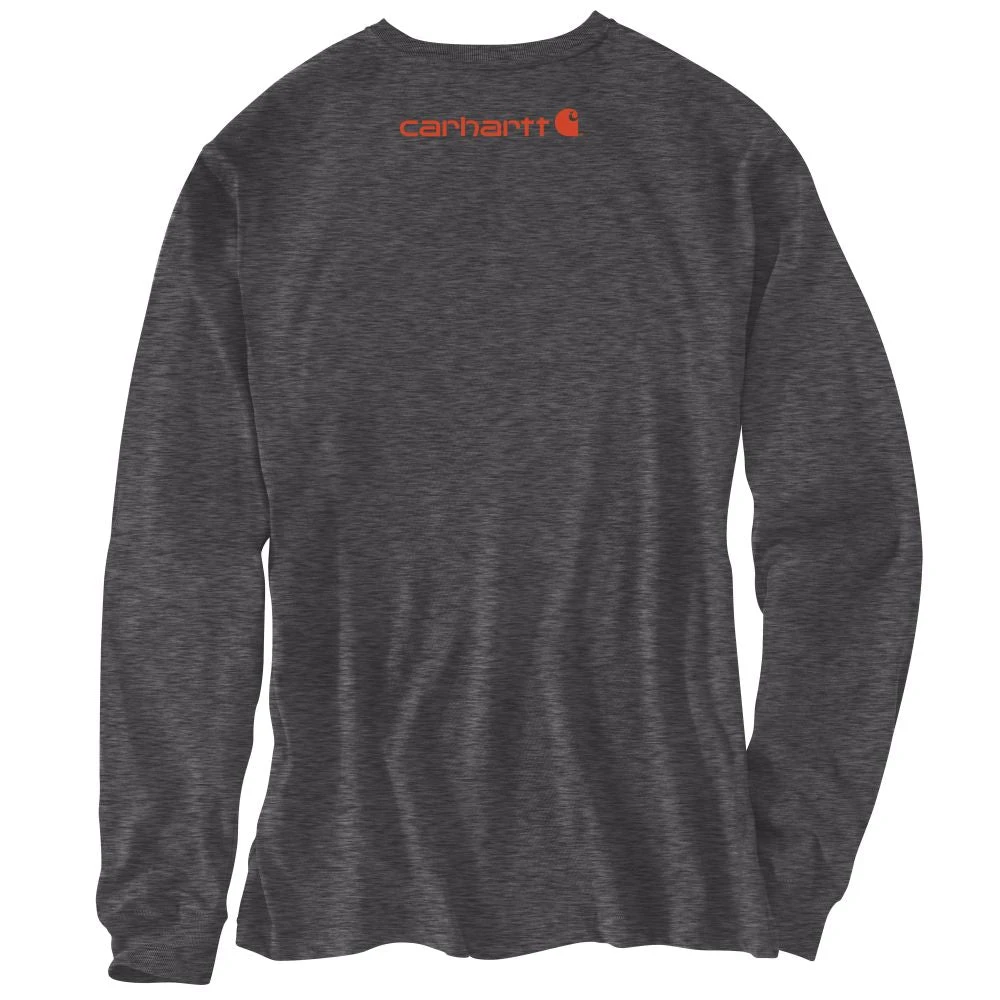 'Carhartt' Men's Heavyweight Sleeve Logo T-Shirt - Carbon Heather 4 'Carhartt' Men's Heavyweight Sleeve Logo T-Shirt - Carbon Heather - Image 2