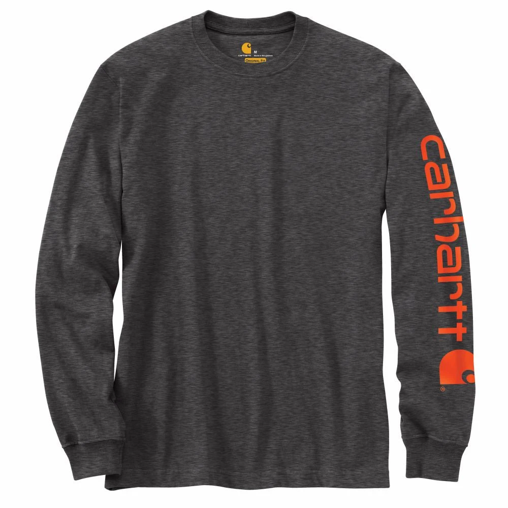 'Carhartt' Men's Heavyweight Sleeve Logo T-Shirt - Carbon Heather 3 'Carhartt' Men's Heavyweight Sleeve Logo T-Shirt - Carbon Heather