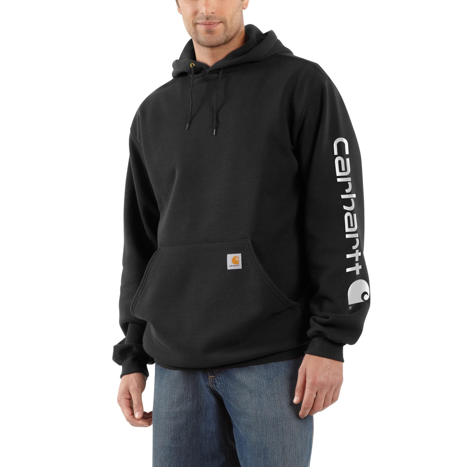 'Carhartt' Men's Midweight Logo Hoodie - Black 3 'Carhartt' Men's Midweight Logo Hoodie - Black