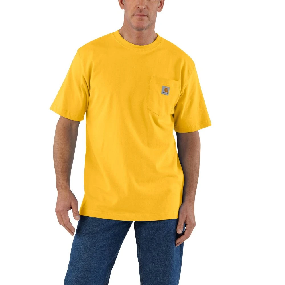 'Carhartt' Men's Loose Fit Heavyweight Pocket T-Shirt - Solar Yellow 3 'Carhartt' Men's Loose Fit Heavyweight Pocket T-Shirt - Solar Yellow