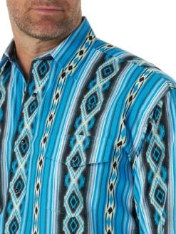 'Wrangler' Men's Checotah Print Western Snap Front - Blue / Black 7 'Wrangler' Men's Checotah Print Western Snap Front - Blue / Black -Outdoor Clothing Store MC1285M BD01 RWBD PRD 1024x1024@2x