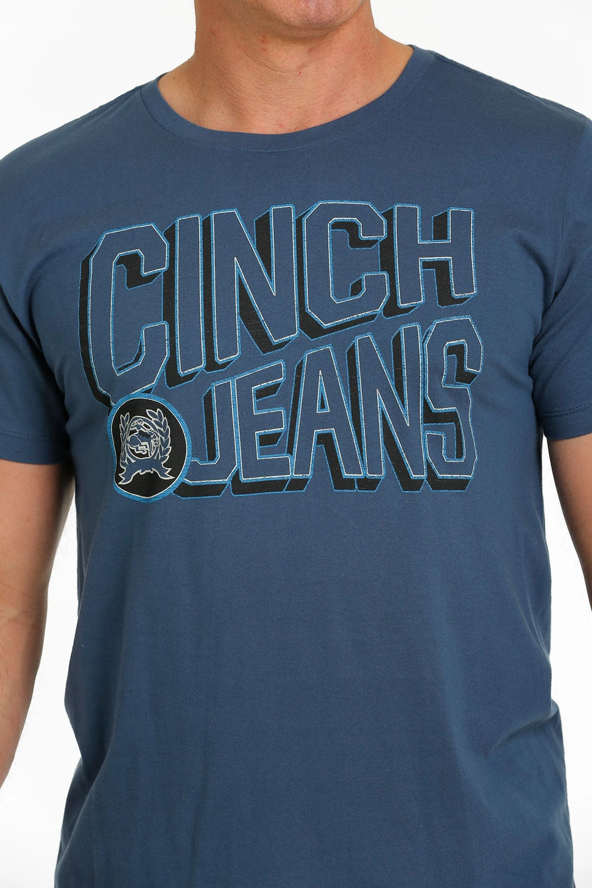 'Cinch' Men's Screen Print T Shirt - Heather Light Blue 4 'Cinch' Men's Screen Print T Shirt - Heather Light Blue - Image 2