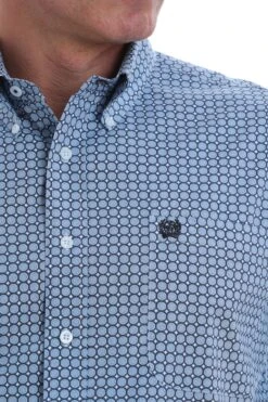 'Cinch' Men's Western Dot Print Button Down - Blue / White -Outdoor Clothing Store MTW1105090 4 1024x1024@2x