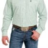 'Cinch' Men's Print Classic Fit Button Down - Green