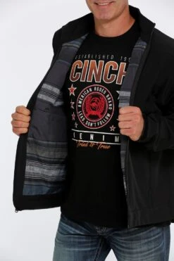 'Cinch' Men's Lined Bonded Jacket - Black