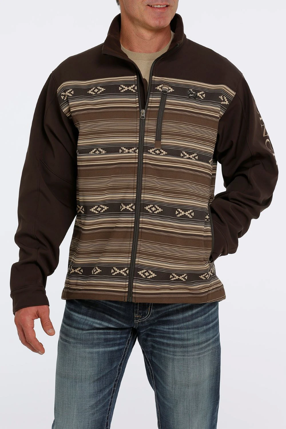 'Cinch' Men's Bonded Jacket - Brown Aztec 5 'Cinch' Men's Bonded Jacket - Brown Aztec - Image 3