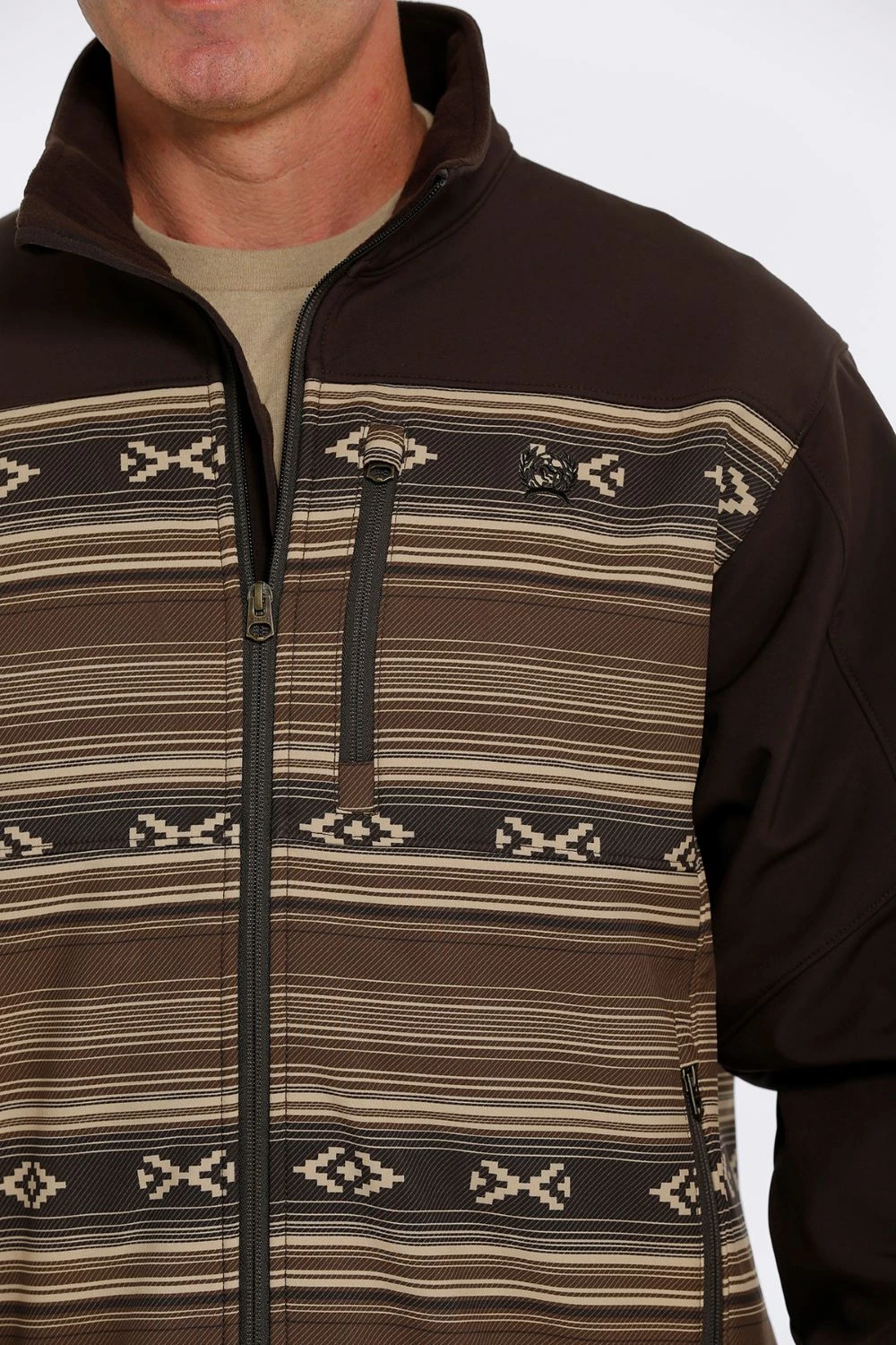 'Cinch' Men's Bonded Jacket - Brown Aztec 4 'Cinch' Men's Bonded Jacket - Brown Aztec - Image 2