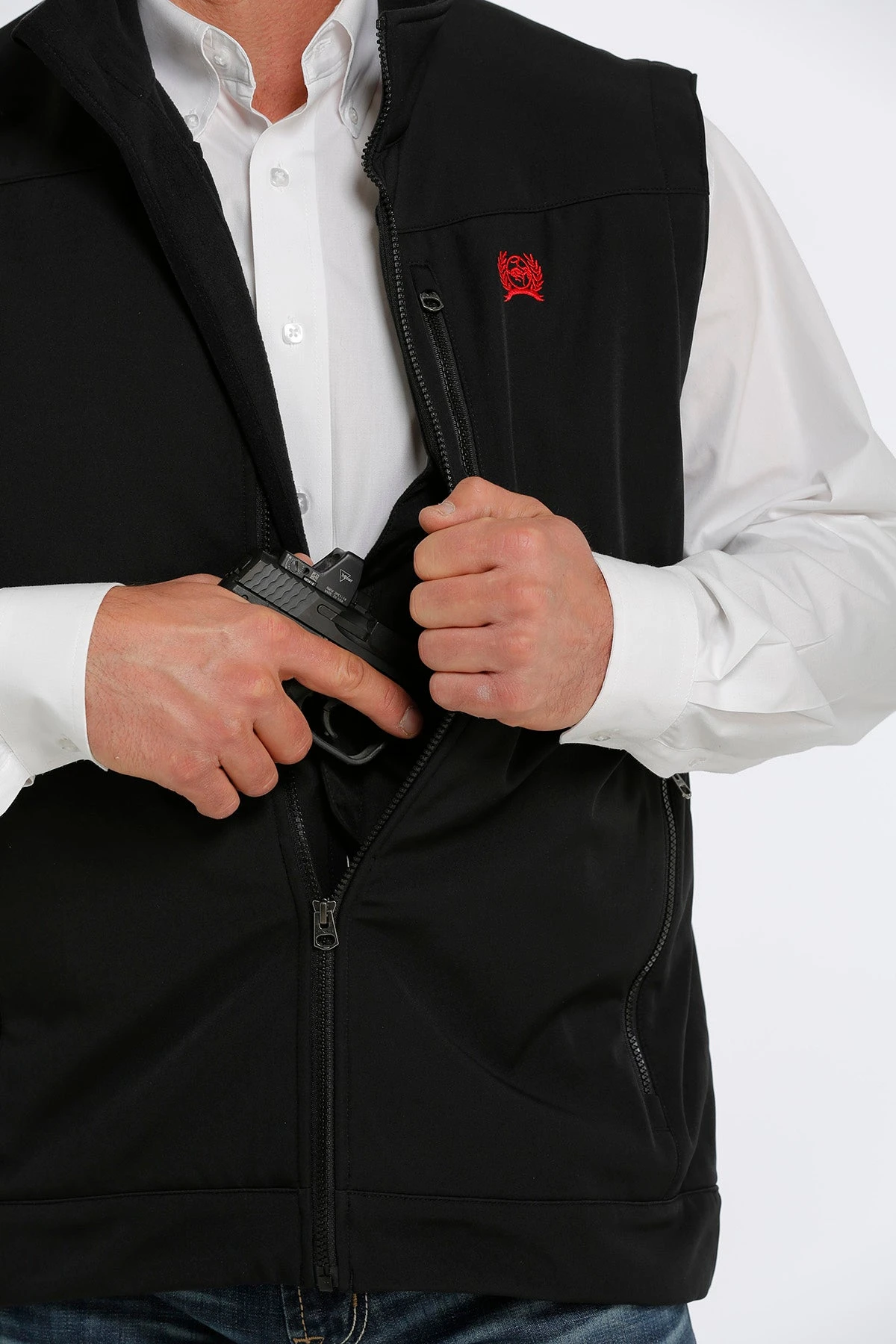 'Cinch' Men's Concealed Carry Bonded Vest - Black 3 'Cinch' Men's Concealed Carry Bonded Vest - Black