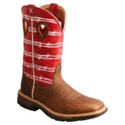 'Twisted X' Men's 12" Western Work Square Toe - Distressed Saddle / Ruby Red -Outdoor Clothing Store MXB0008 AGR 4800x4800 95b33951 bf65 4840 a670 e50262bca33f 1024x1024@2x