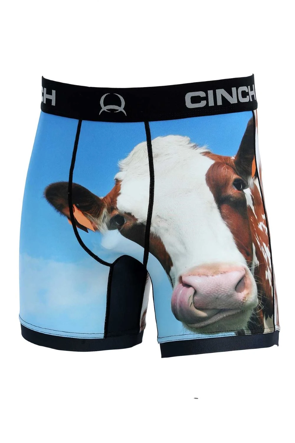 'Cinch' Men's 6" Cow Boxer Brief - Blue / Brown 3 'Cinch' Men's 6" Cow Boxer Brief - Blue / Brown