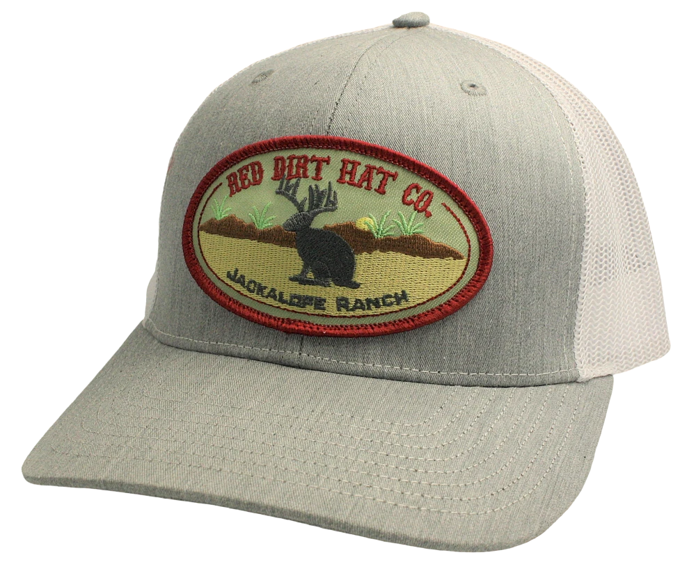 'Red Dirt Hat' Jackalope Ranch Patch Hat - Heather Grey / White 3 'Red Dirt Hat' Jackalope Ranch Patch Hat - Heather Grey / White