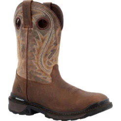 'Rocky' Men's 11" Ram's Horn EH Western Square Toe - Western Dark Brown 14 'Rocky' Men's 11" Ram's Horn EH Western Square Toe - Western Dark Brown -Outdoor Clothing Store RKW0393 1024x1024@2x