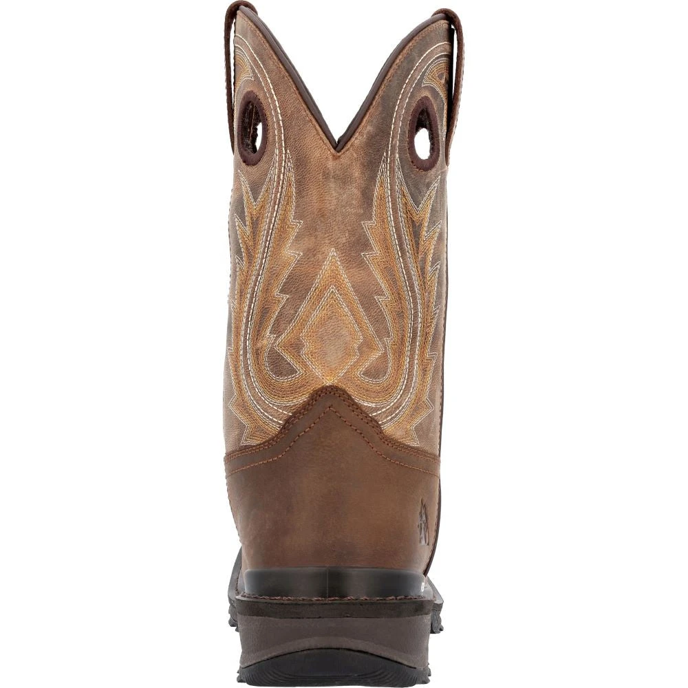 'Rocky' Men's 11" Ram's Horn EH Western Square Toe - Western Dark Brown 7 'Rocky' Men's 11" Ram's Horn EH Western Square Toe - Western Dark Brown - Image 5