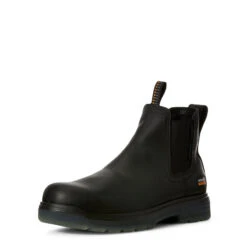 'Ariat' Men's Turbo Chelsea EH WP Comp Toe - Black -Outdoor Clothing Store S19 MNS WORK Couto 10027330 3 4 front 1024x1024@2x