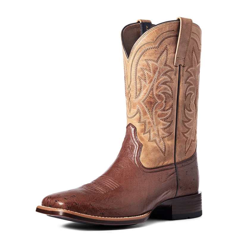 'Ariat' Men's 11" Night Life Ultra Western Square Toe - Antique Tabac Smooth Quill Ostrich / Sorrel Brown 6 'Ariat' Men's 11" Night Life Ultra Western Square Toe - Antique Tabac Smooth Quill Ostrich / Sorrel Brown - Image 4