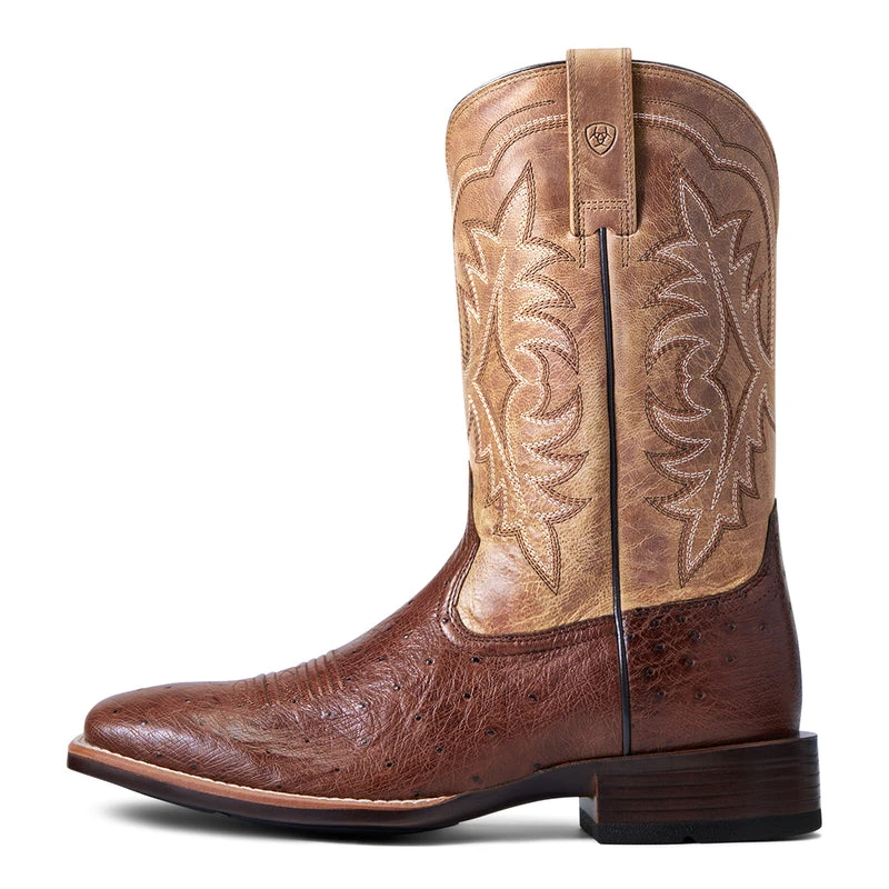'Ariat' Men's 11" Night Life Ultra Western Square Toe - Antique Tabac Smooth Quill Ostrich / Sorrel Brown 3 'Ariat' Men's 11" Night Life Ultra Western Square Toe - Antique Tabac Smooth Quill Ostrich / Sorrel Brown