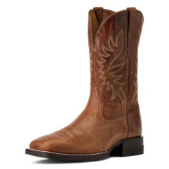 'Ariat' Men's 10.5" Brander Western Square Toe - Dark Tan -Outdoor Clothing Store S22 MNS WEST 10040408 3 4 front 1024x1024@2x