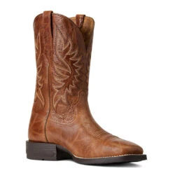 'Ariat' Men's 10.5" Brander Western Square Toe - Dark Tan -Outdoor Clothing Store S22 MNS WEST 10040408 medial 1024x1024@2x